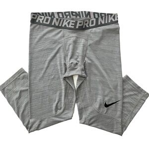 Mens Nike Pro Compression Training Tights Heather Gray Dri-Fit Full Length Large